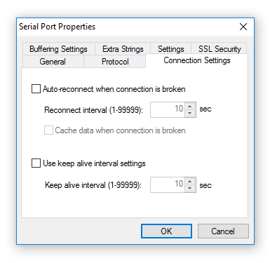 Serial Port Redirector - Connection Settings