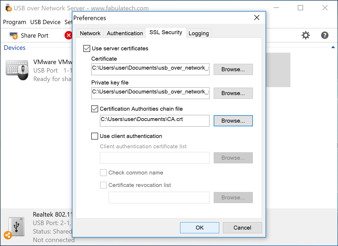 USB over Network Server SSL