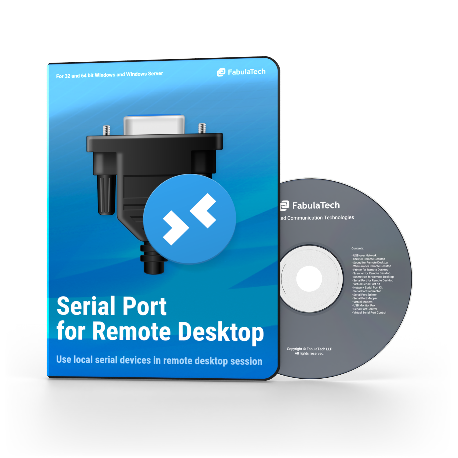 Serial Port for Remote Desktop box and CD, printable (png 1500x1500)
