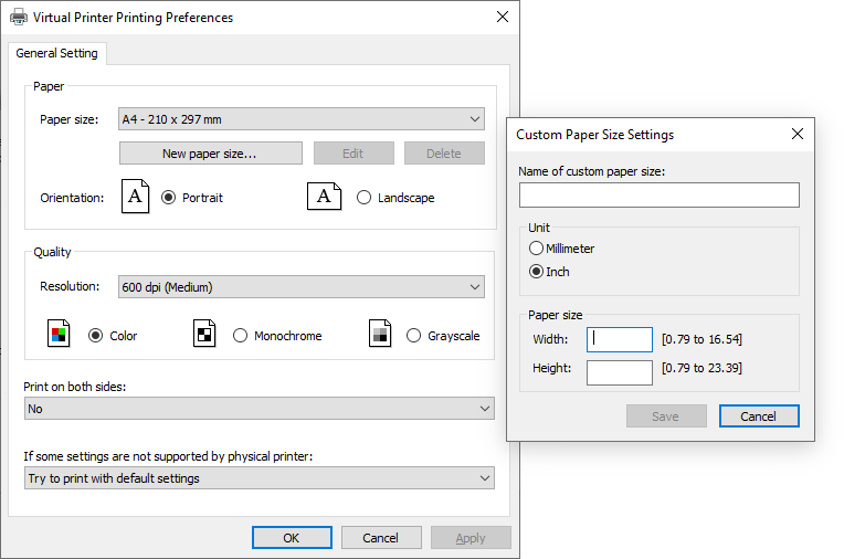 FabulaTech Printing Preferences