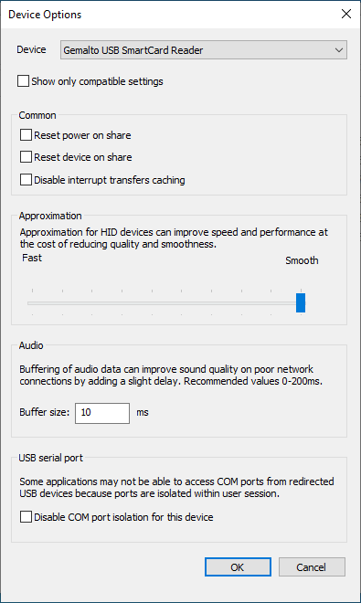 device options