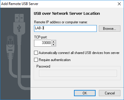 Add Discovered USB Server
