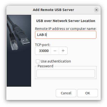 Adding USB over Network Server